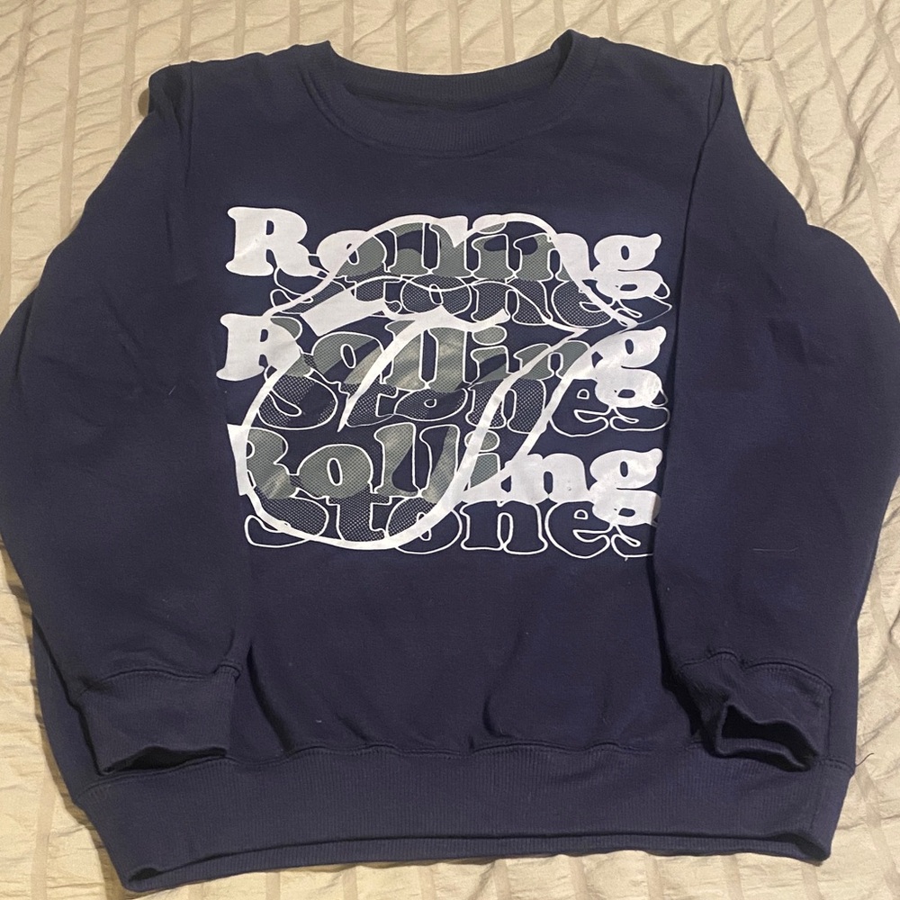 The Rolling Stones Navy Sweatshirt with White Logo
